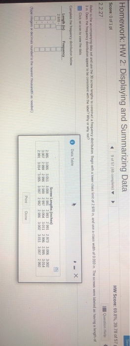 Solved Homework: HW 2: Displaying and Summarizing Data HW | Chegg.com