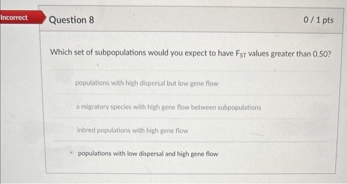 Solved Which Set Of Subpopulations Would You Expect To Have Chegg Com   Image