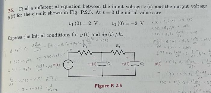 Solved 2.5. Find a differential equation between the input | Chegg.com