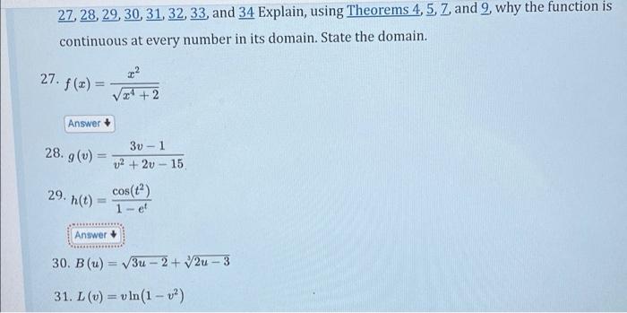 Solved 27, 28, 29, 30, 31, 32, 33, and 34 Explain, using | Chegg.com