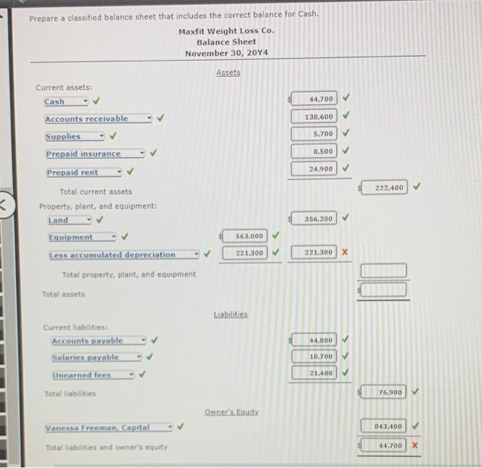 Solved balance Sheet 2 MaxFit Weight Loss Co. offers