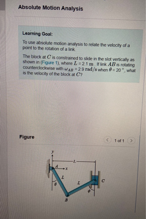 Solved Absolute Motion Analysis Learning Goal: To Use | Chegg.com