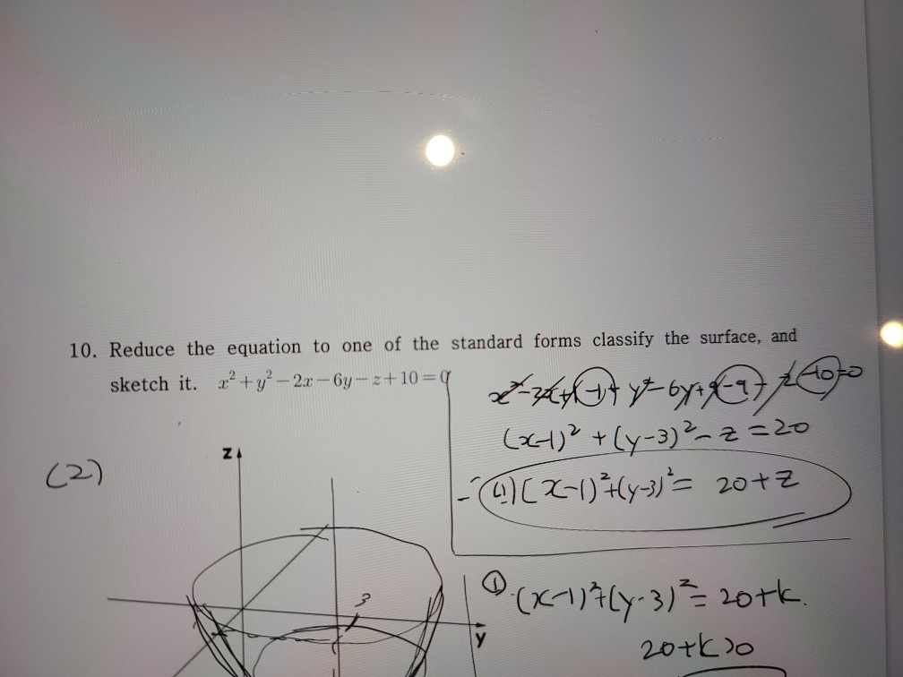 Solved 10 Reduce The Equation To One Of The Standard Forms Chegg Com