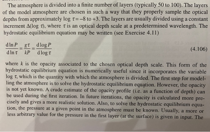 Solved 4.11 Show that the hydrostatic equilibrium equation | Chegg.com