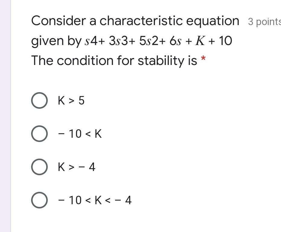 Solved Consider a characteristic equation 3 points given by | Chegg.com