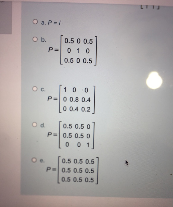 Solved The projection matrix (P) that projects the vector b | Chegg.com