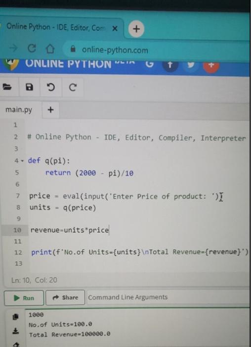 I need the python code for gross consumer surplus and | Chegg.com