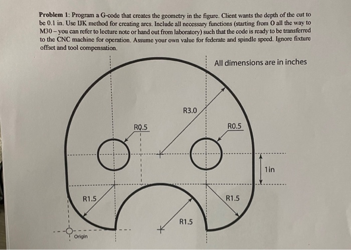 Solved Problem 1: Program a G-code that creates the geometry | Chegg.com