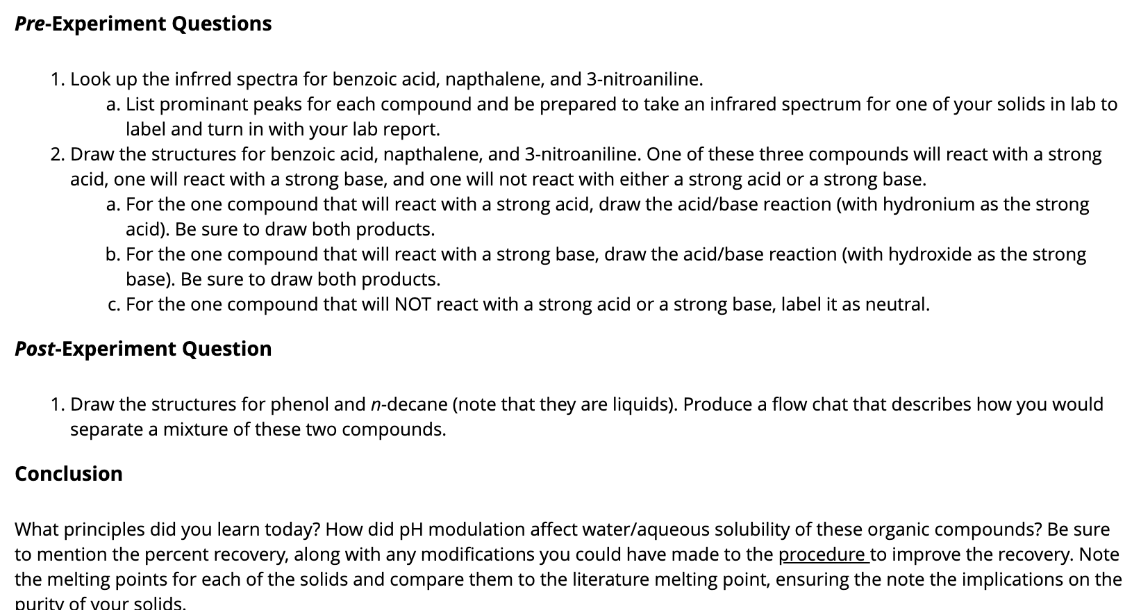 Solved Separation of Benzoic Acid, Naphthalene, and | Chegg.com