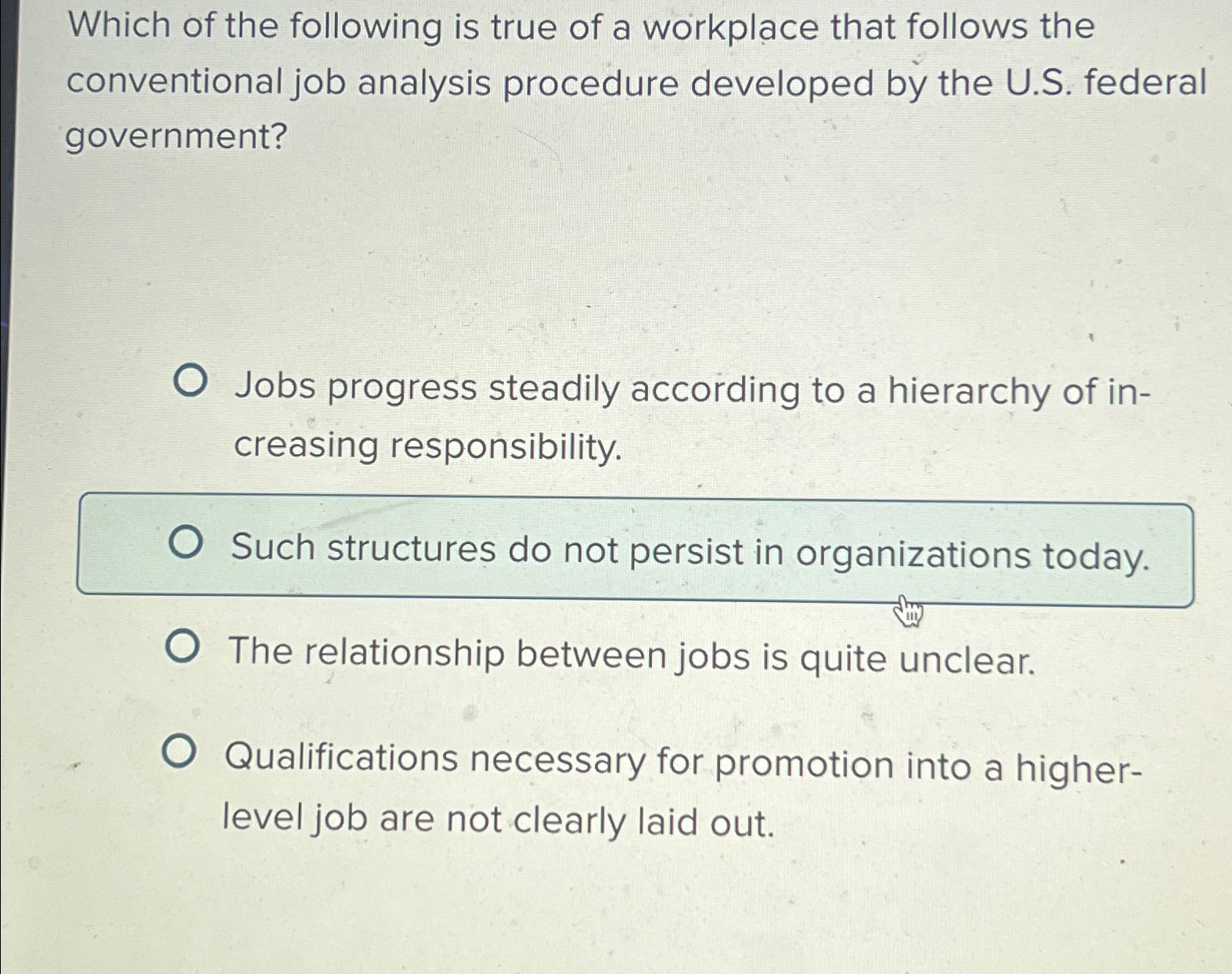 Solved Which of the following is true of a workplace that | Chegg.com