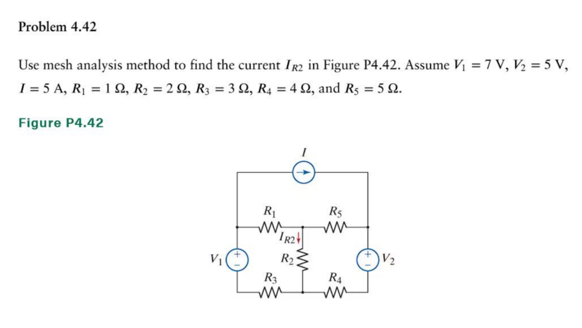 Solved Problem 4.42Use mesh analysis method to find the | Chegg.com