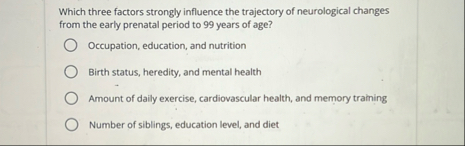 Solved Which three factors strongly influence the trajectory | Chegg.com