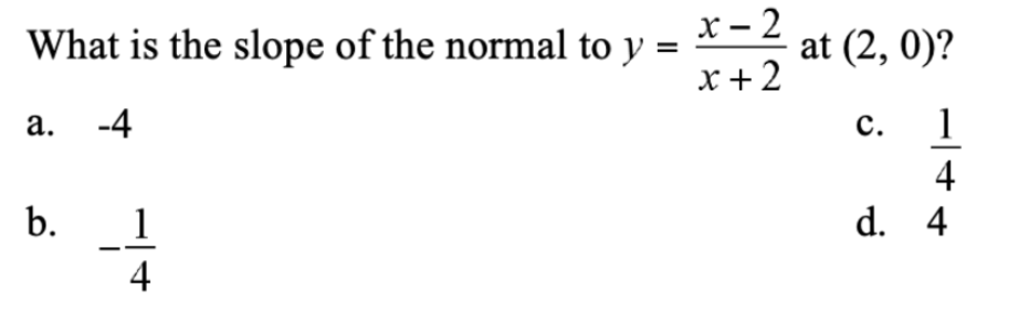 Slope Normal Form Solved What is the slope of the normal | Chegg.com