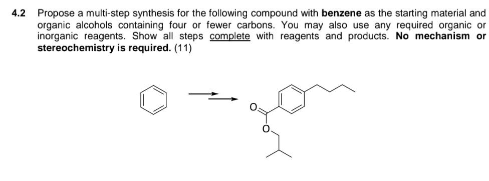 Solved 4.2 Propose a multi-step synthesis for the following | Chegg.com