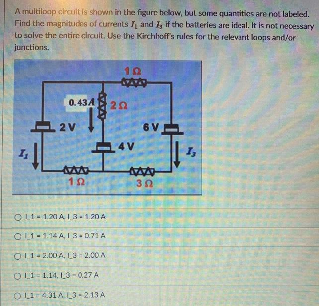 Solved A Multiloop Circuit Is Shown In The Figure Below, But | Chegg.com