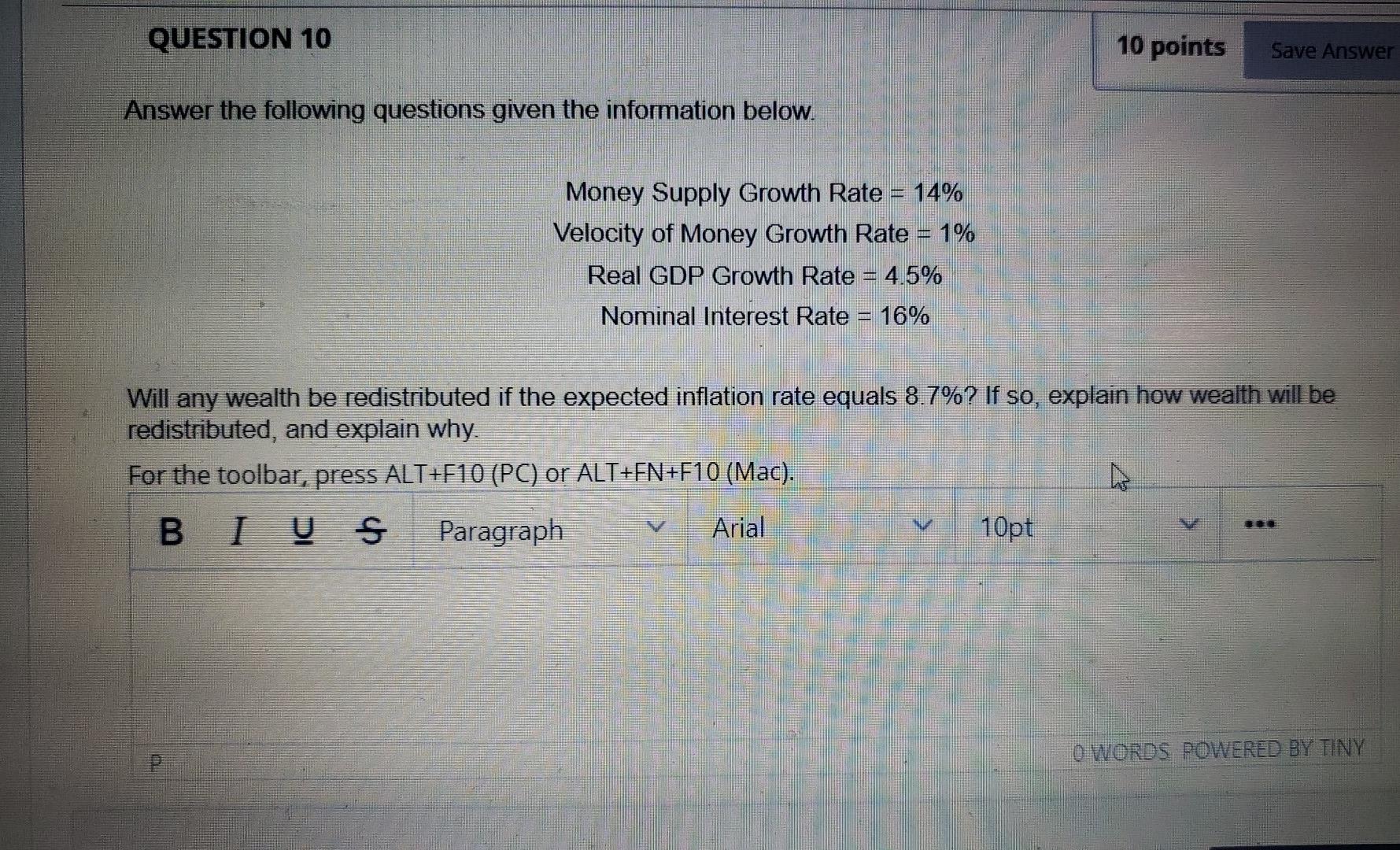 Solved QUESTION 10 10 points Save Answer Answer the | Chegg.com