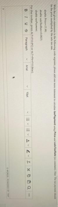 Solved With the given statements in the following code | Chegg.com
