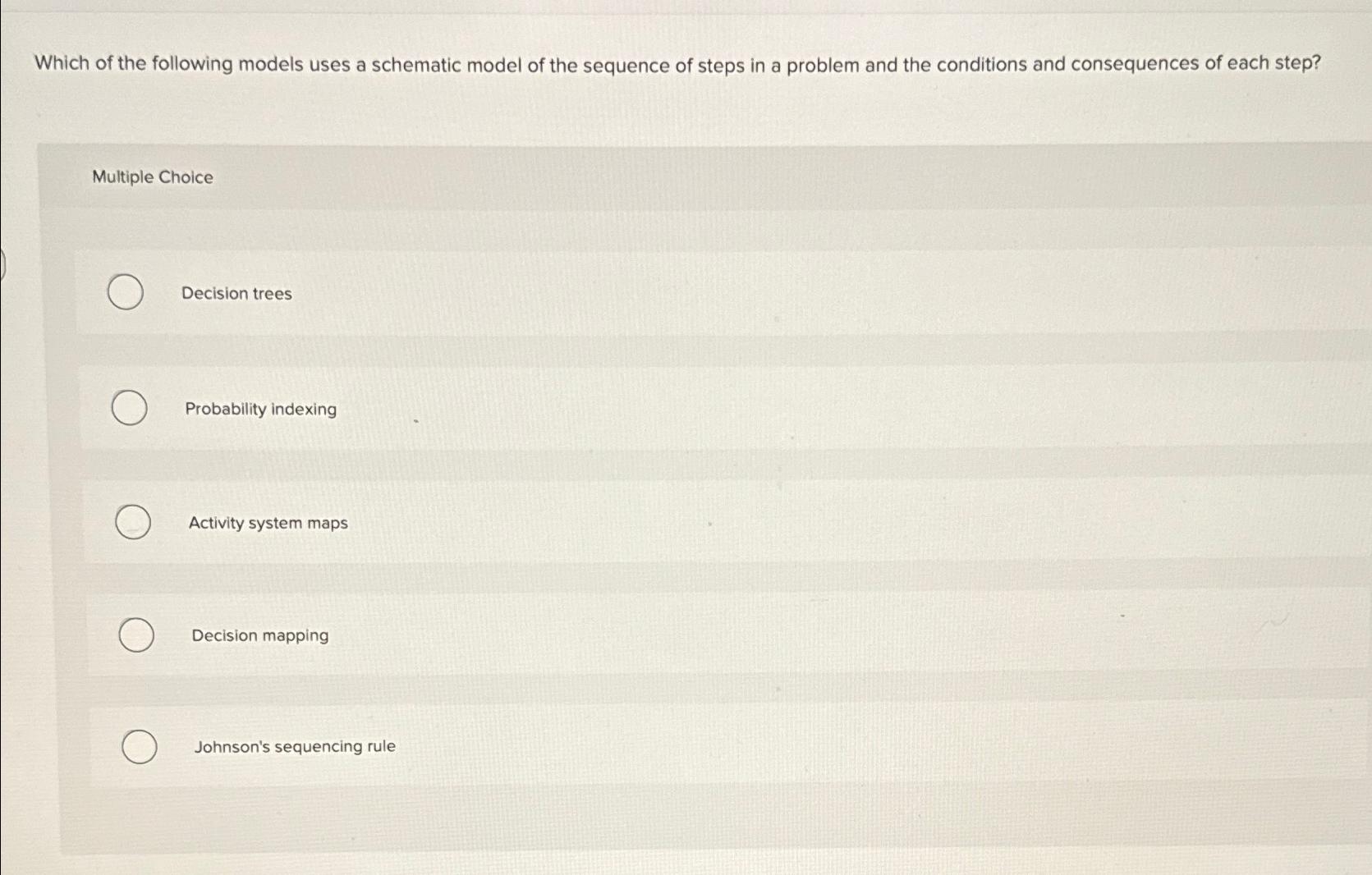 Solved Which of the following models uses a schematic model | Chegg.com