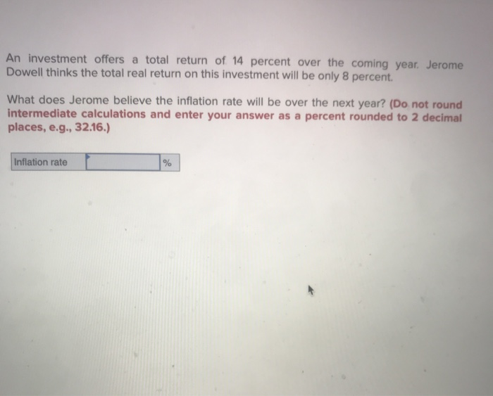 Solved An investment offers a total return of 14 percent