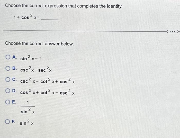 Solved Choose the correct expression that completes the | Chegg.com