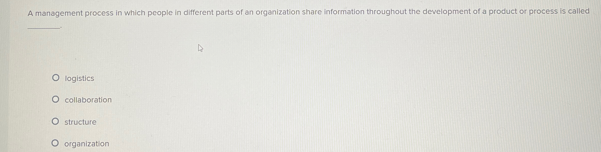 Solved A management process in which people in different | Chegg.com