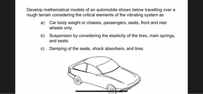 Solved Develop mathematical models of an automobile shown | Chegg.com