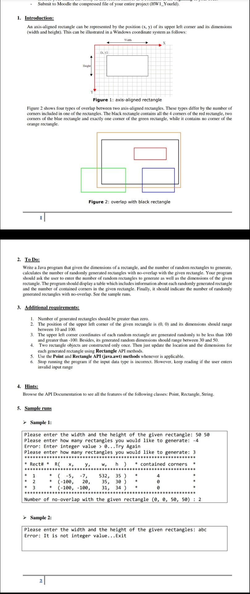 Solved Write a Java program that given the dimensions of a | Chegg.com