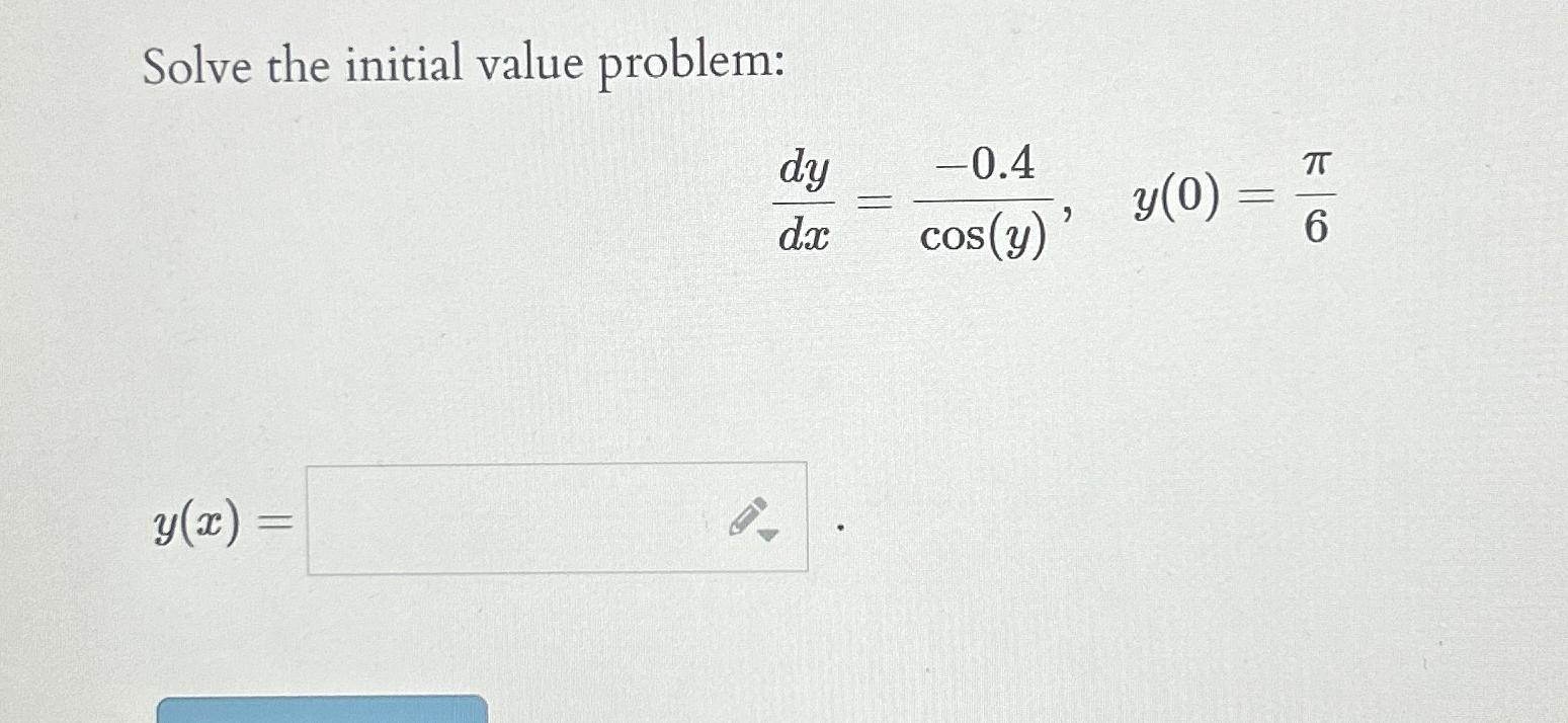 Solved Solve the initial value | Chegg.com