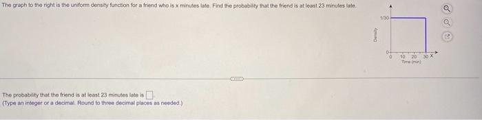Solved The graph to the right is the uniform density | Chegg.com