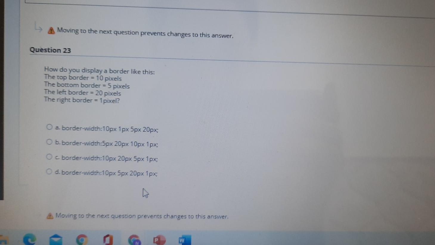 Solved A Moving to the next question prevents changes to