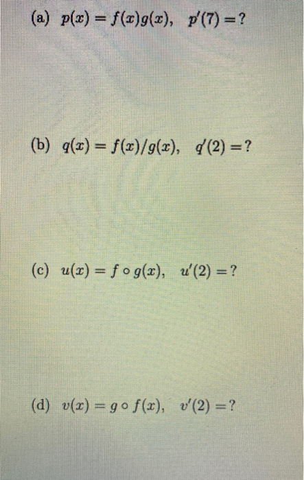 Solved Determine The Given Quantity Based On The Followin Chegg Com