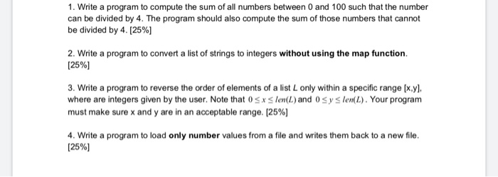Solved 1. Write a program to compute the sum of all numbers | Chegg.com