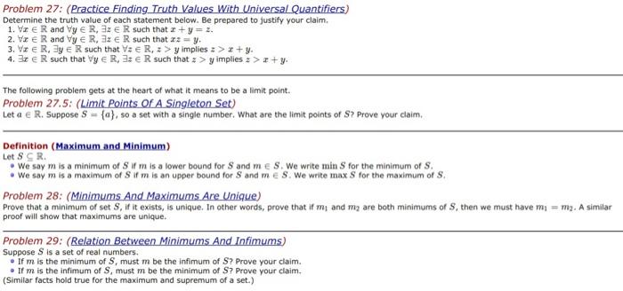 Solved Problem 27: (Practice Finding Truth Values With | Chegg.com