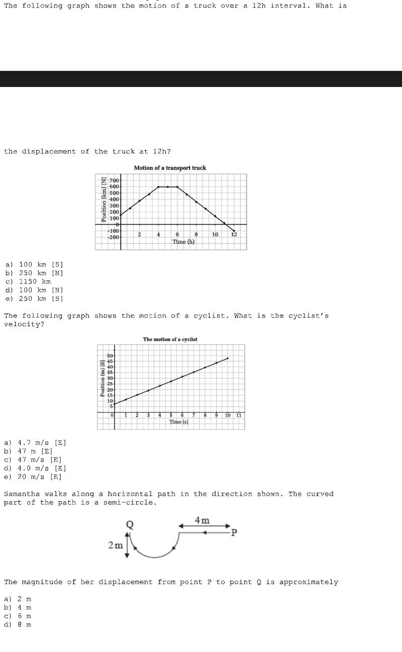 Solved The following graph shows the motion of a truck over | Chegg.com