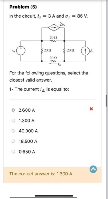 electrical find answer at: https: Images High... Solved Problem (5) In the circuit, is = 3 A and Us = 86 V. | Chegg.com