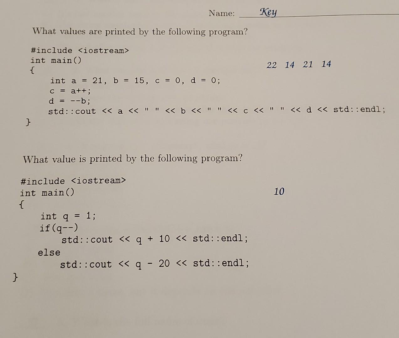 Solved this is a C++ quiz. please teach me in detail what | Chegg.com