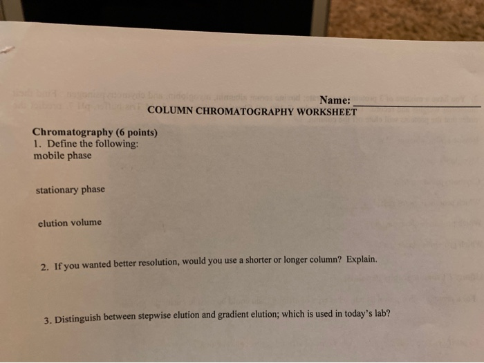 ️Chromatography Worksheet Answers Free Download Gmbar.co