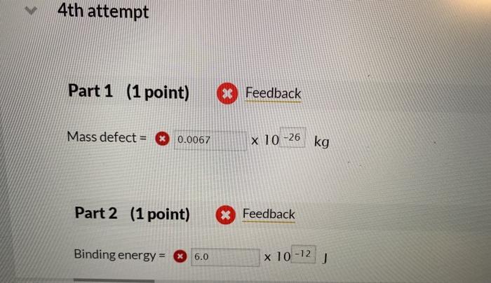 Solved Determine the mass defect and binding energy of 'Li | Chegg.com