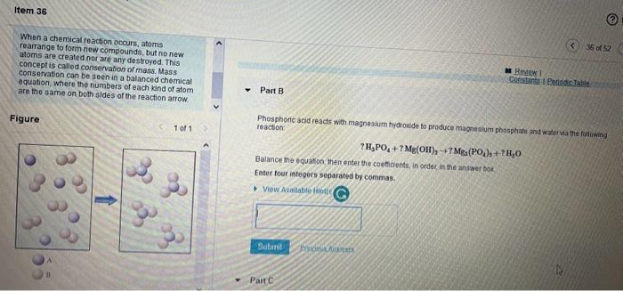 Solved When a chemical reaction occurs, atoms rearrange to | Chegg.com