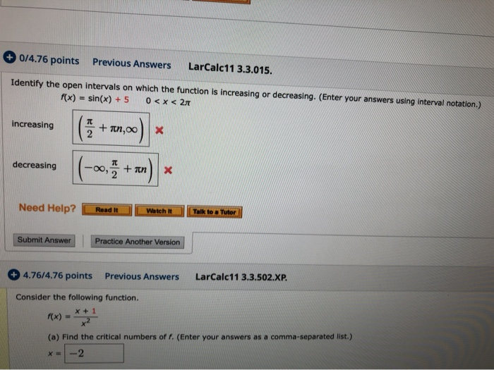 Solved 0 4 76 Points Previous Answers Larcalc11 3 3 015