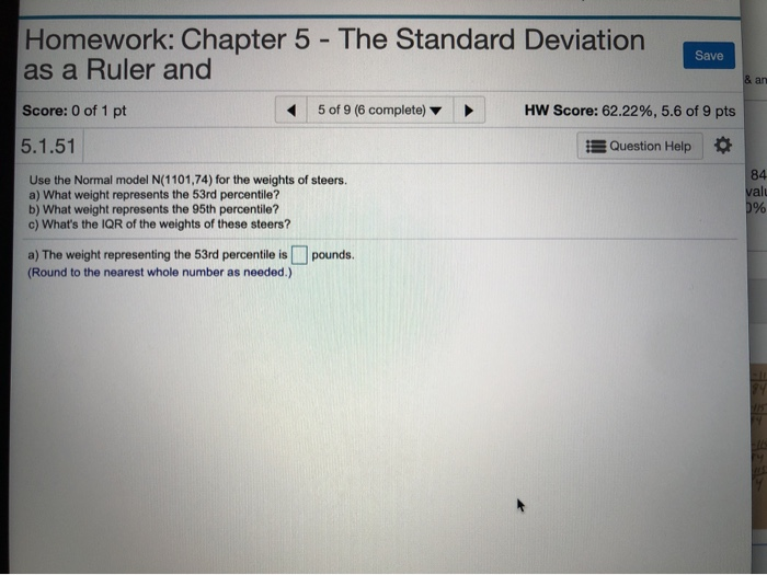 Solved Homework: Chapter 5 - The Standard Deviation as a | Chegg.com