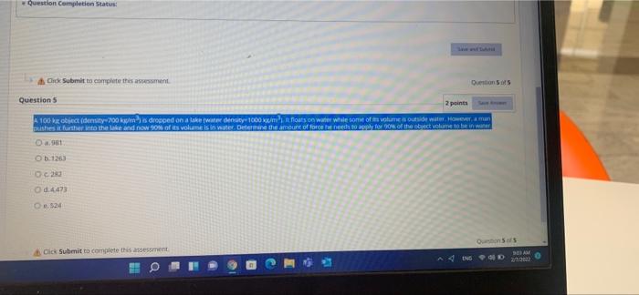 Solved Question Completion Status Click Submit to complete | Chegg.com