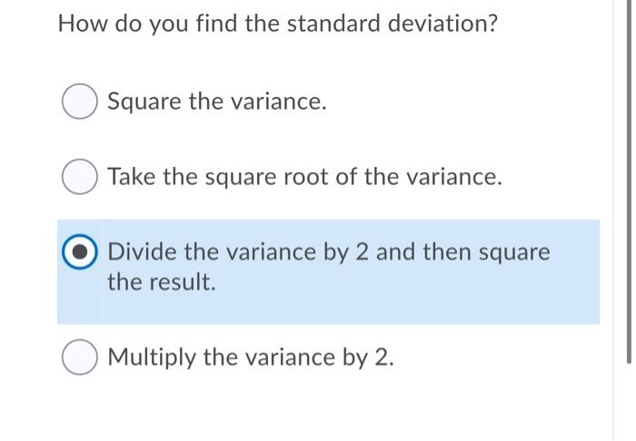 Solved How do you find the standard deviation? O . Square | Chegg.com