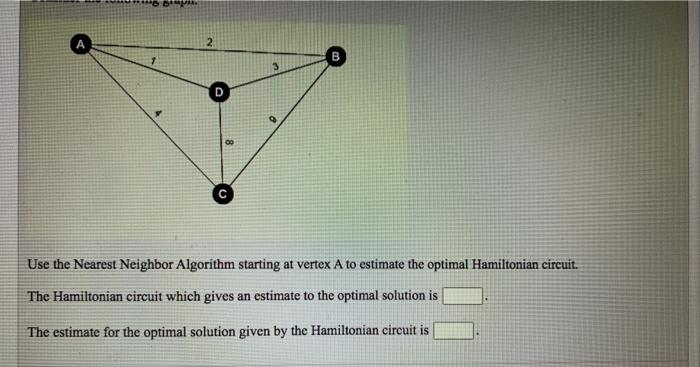 Solved 2 1 B 3 00 C Use the Nearest Neighbor Algorithm | Chegg.com