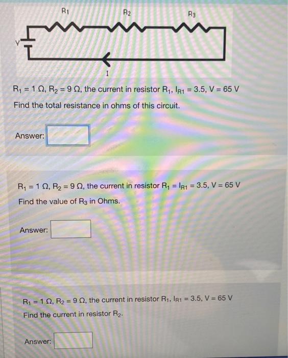 Solved R1 R2 R3 R1 = 1, R2 = 92, the current in resistor Rt, | Chegg.com
