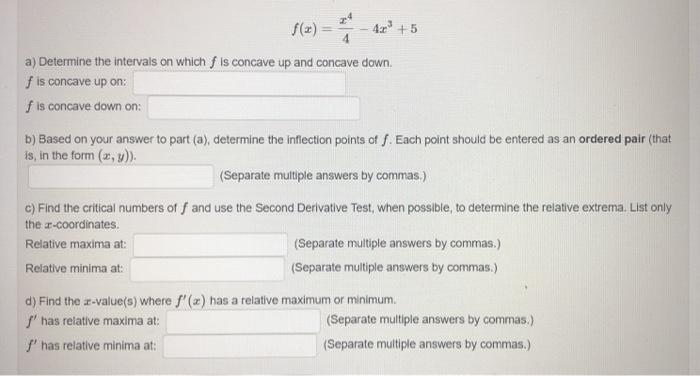 Solved 4.2 +5 a) Determine the intervals on which is concave | Chegg.com