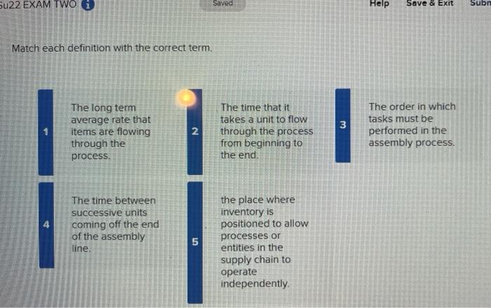 Solved Match each definition with the correct term. Match | Chegg.com