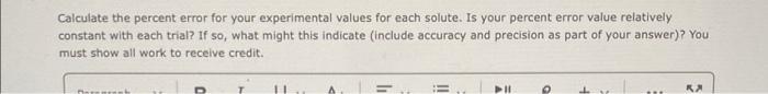 Solved Calculate The Percent Error For Your Experimental | Chegg.com