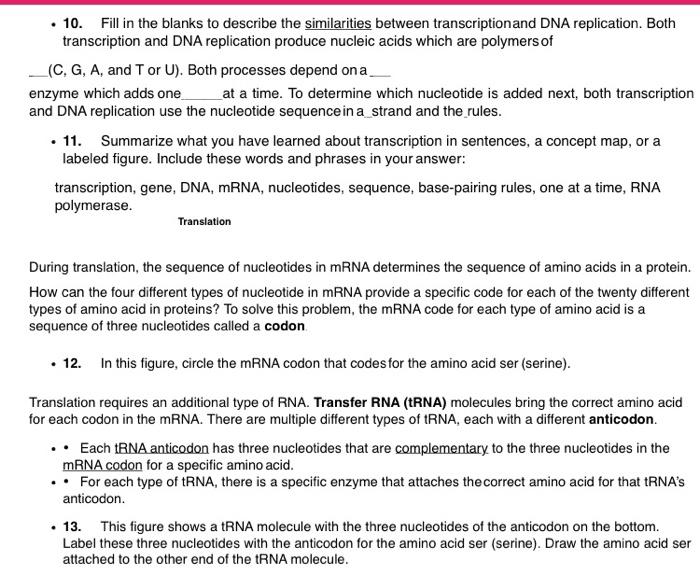 Solved • 10. Fill in the blanks to describe the similarities