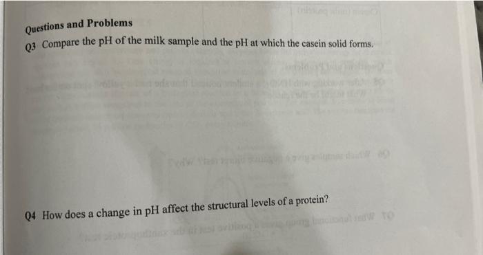 Solved Questions And Problems Q3 Compare The PH Of The Milk Chegg Com   Image